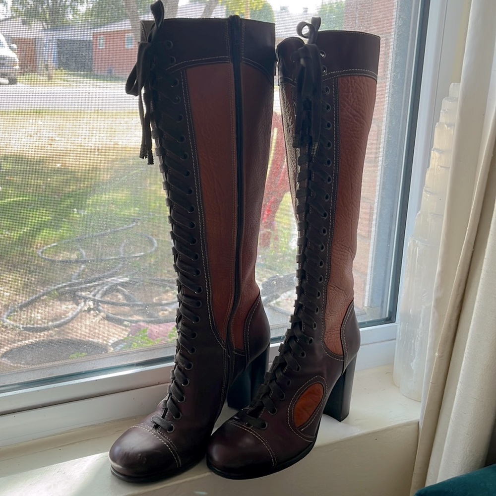 Italian leather tall boots